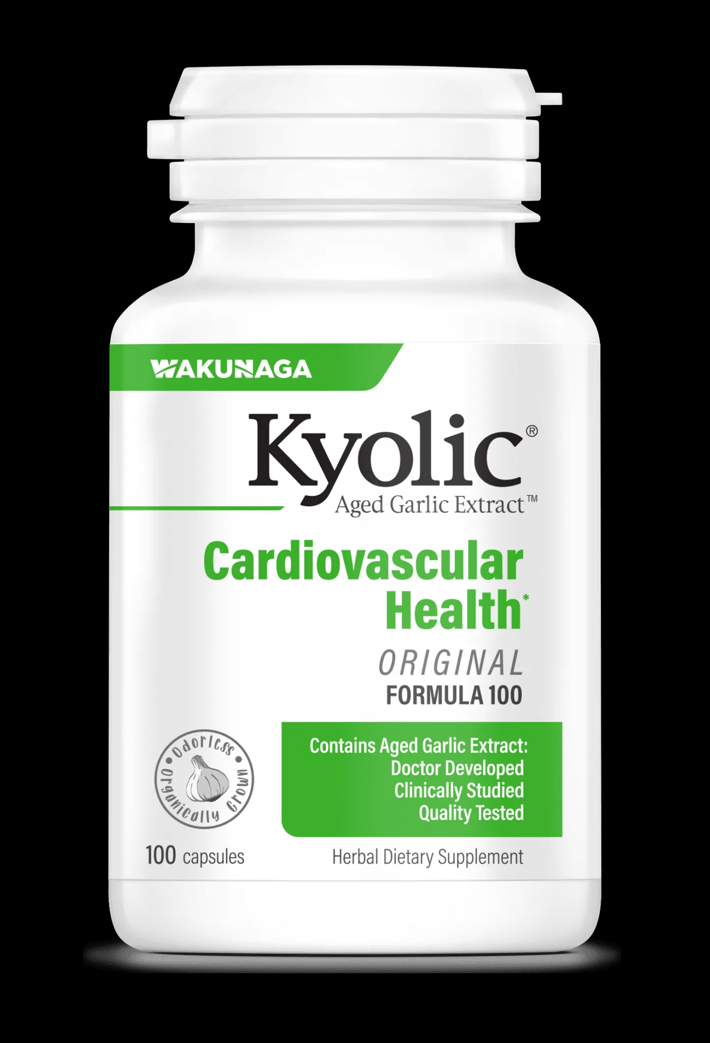Kyolic Cardiovascular Health (Aged Garlic Extract) Formula 100 - 100 Capsules - Wakunaga