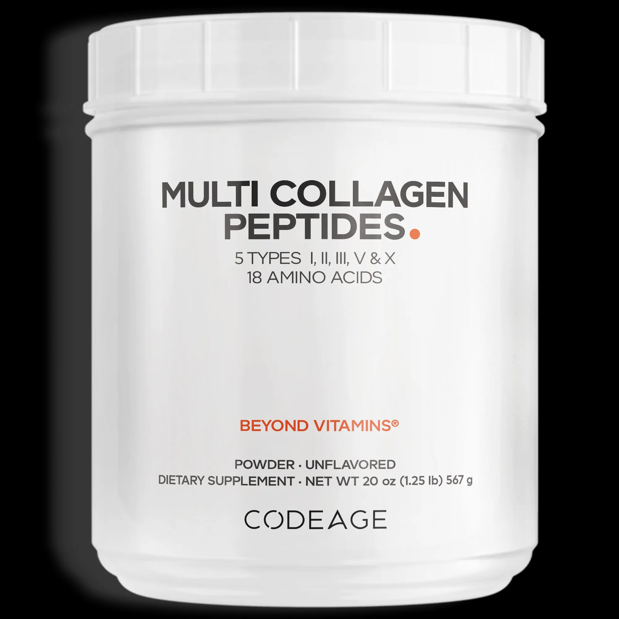 Multi Collagen Peptides Powder, 567g - Codeage