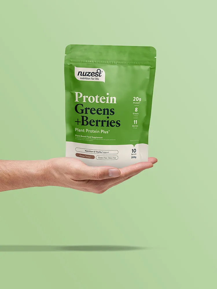 Nuzest - 300g - Protein Plus Greens + Berries Cocoa