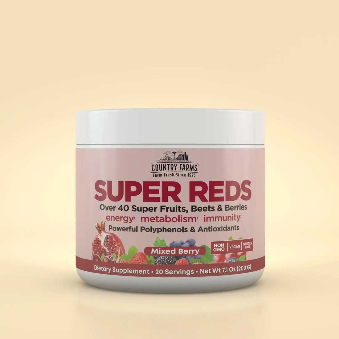 Super Reds Energizing Polyphenol Superfood, 200g - Country Farms