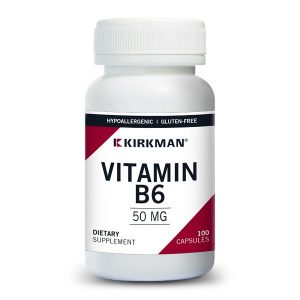 Vitamin B6 50mg, Hypoallergenic, 100 Capsules - Kirkman Laboratories