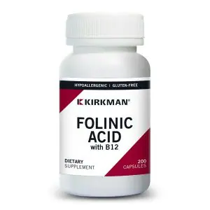 Folinic Acid with B12, 200 Capsules - Kirkman Laboratories