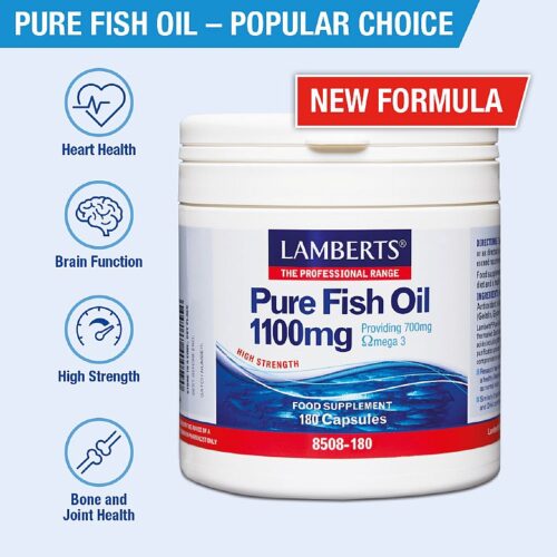 Pure Fish Oil 180 capsules with omega 3 fatty acids - LAMBERTS®