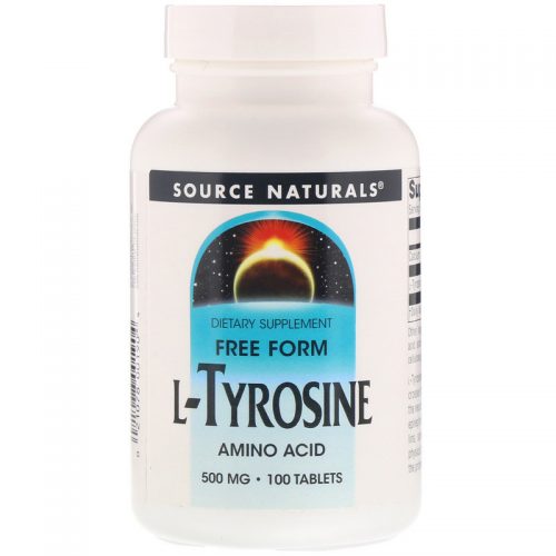 L-Tyrosine, 500 mg, 100 Tablets - Source Naturals