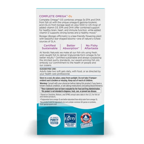 Complete Omega™- D3 60 softgels- NORDIC NATURALS®