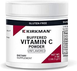 Buffered Vitamin C Powder (Unflavoured) Hypoallergenic 198.5g - Kirkman Labs