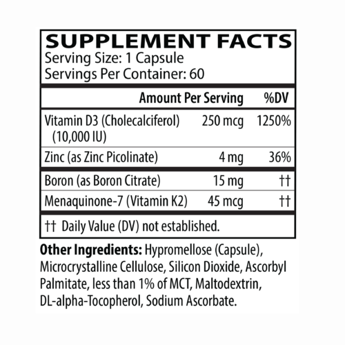 Maximum Vitamin D3+K2 (60 capsules) - NBX Wellness *SOI*