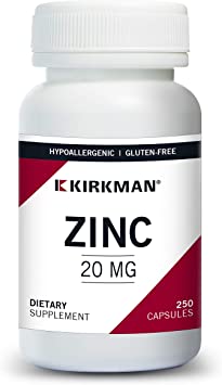 Zinc 20mg, Hypoallergenic - 100 Capsules - Kirkman Laboratories