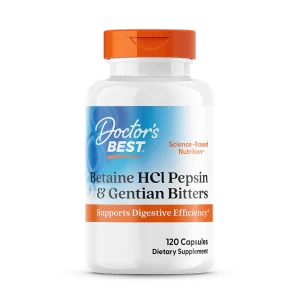 Betaine HCL Pepsin & Gentian Bitters, 120 Capsules - Doctor's Best