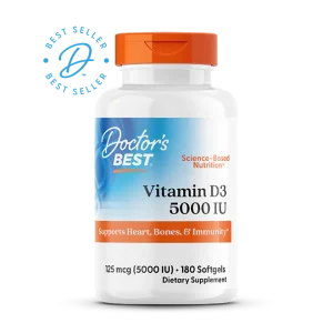 Vitamin D3 125mcg (5000 IU), 180 Softgels - Doctor's Best