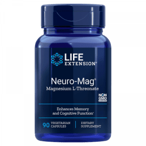 Blue bottle of Magnesium L-Threonate - Neuro-Mag - 90 Veg Caps - Life Extension