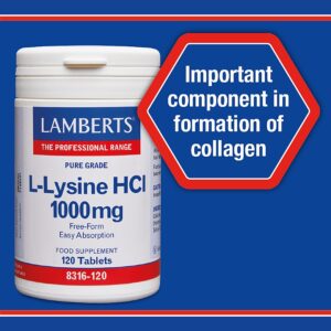 L-Lysine HCI 1000mg 120 Tablets - Lamberts