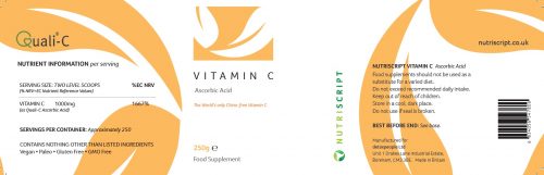 Vitamin C (Quali-C Ascorbic Acid) 250g - Nutriscript