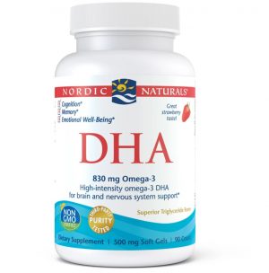 DHA (Strawberry) 500 mg, 90 Softgels - Nordic Naturals