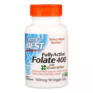 Fully Active Folate 400 with Quatrefolic 400mcg, 90 Capsules - Doctor's Best