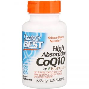 High Absorption CoQ10 with BioPerine 100mg, 120 Softgels - Doctor's Best