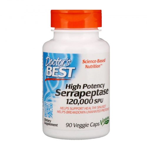 High Potency Serrapeptase 120,000 SPU, 90 Capsules - Doctor's Best