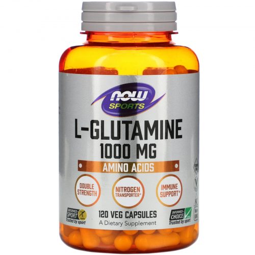 L-Glutamine Double Strength, 1000mg, 120 Capsules - Now Foods