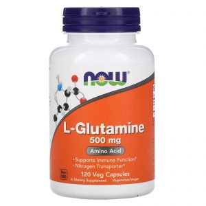 L-Glutamine 500mg, 120 Veg Capsules - Now Foods