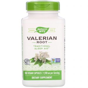 Valerian Root 1590 mg, 180 Vegan Capsules - Natures Way