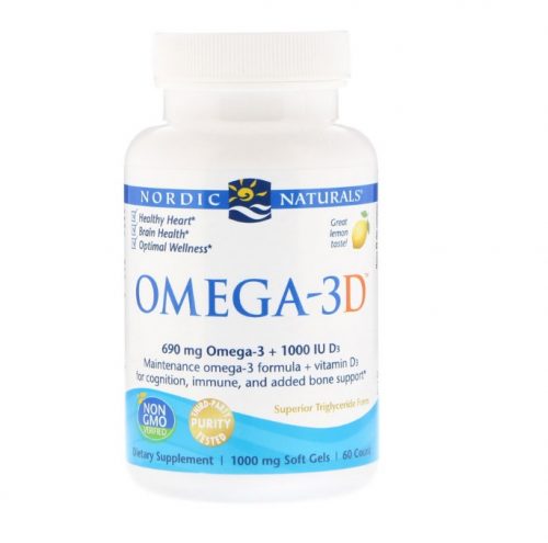Omega-3D 60 Softgels, Lemon Flavour - Nordic Naturals