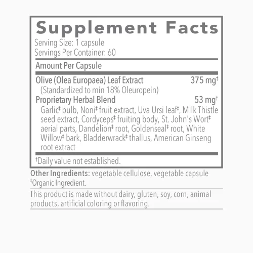 Olivirex (Olive Leaf Formula) 60 capsules - Biocidin Botanicals