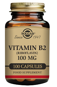 Vitamin B2 (Riboflavin) 100 mg, 100 capsules - Solgar
