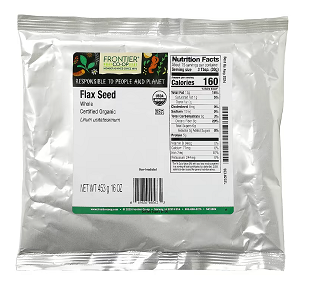 Organic Whole Flax Seed (Linseed), 16 oz (453 g) - Frontier Co-op