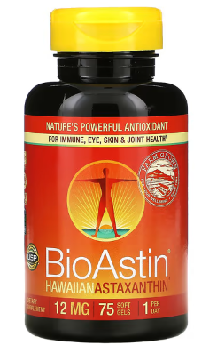 BioAstin, Hawaiian Astaxanthin, 12 mg, 75 Vegan Soft Gels - Nutrex