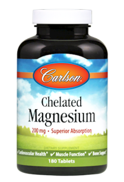 Chelated Magnesium, 180 Tablets, Carlson Labs