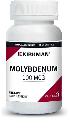 Molybdenum 100mcg (Hypoallergenic), 100 Capsules - Kirkman Laboratories