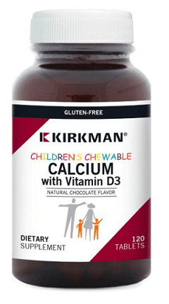 Chewable Calcium with Vitamin D3, 120 Chocolate Wafers - Kirkman
