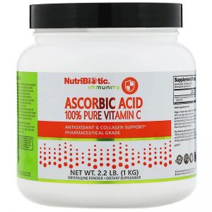 Ascorbic Acid, 100% Pure Vitamin C, Crystalline Powder, 1kg - NutriBiotic