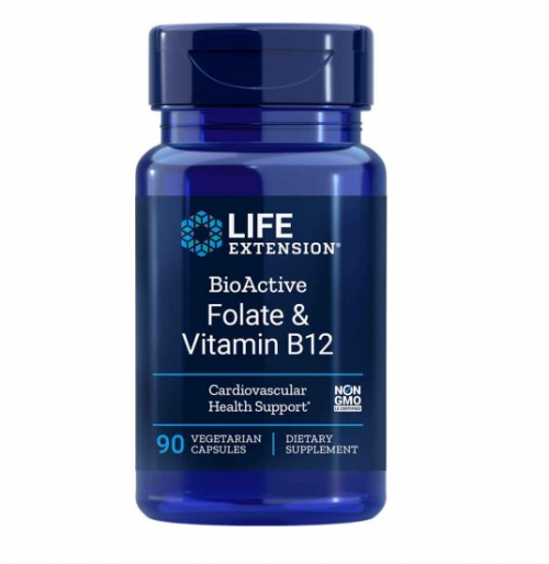 BioActive, Folate and Vitamin B12, 90 Veg Caps - Life Extension