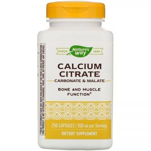 Calcium Citrate 500 mg, 250 Capsules - Nature's Way