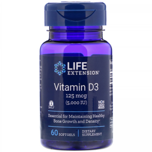Vitamin D3 5000 IU, 60 Softgels - Life Extension