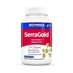 SerraGold, High Potency Serrapeptase (60 Capsules) - Enzymedica