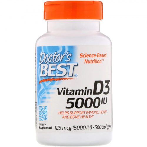 Vitamin D3 125mcg (5000 IU), 360 Softgels - Doctor's Best