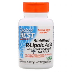 Stabilized R-Lipoic Acid with BioEnhanced Na-RALA 100mg, 60 Capsules - Doctor's Best