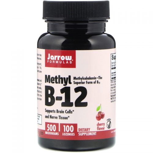 Methyl B12 500mcg, Cherry Flavour, 100 Lozenges - Jarrow Formulas