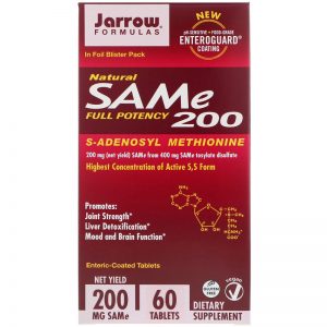 SAM-e (S-Adenosyl-L-Methionine) 200mg, 60 Enteric-Coated Tablets - Jarrow Formulas