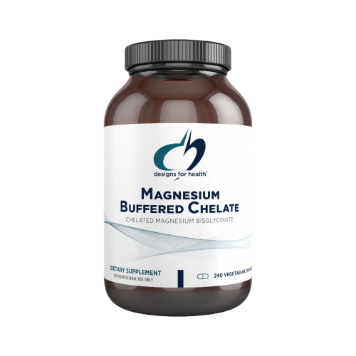 Magnesium Buffered (Glycinate) Chelate 120 vegetarian capsules - Designs for Health - SOI*