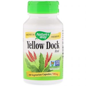 Yellow Dock Root 500mg, 100 Vegetarian Capsules - Natures way