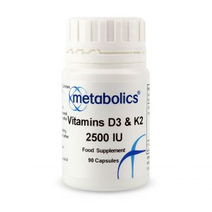 Vitamin D3 and K2 (2500 IU) - 90 Capsules - Metabolics