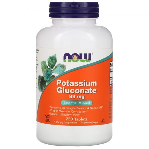 Potassium Gluconate 99mg, 250 Tablets - Now Foods