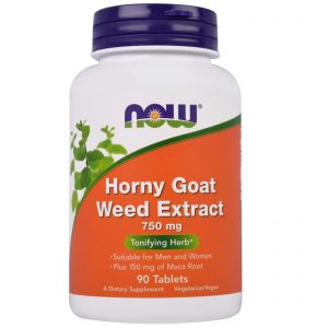 Horny Goat Weed Extract 750mg, 90 Tablets - Now Foods