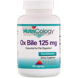 Ox Bile, 125mg, 180 Capsules - Nutricology / Allergy Research Group