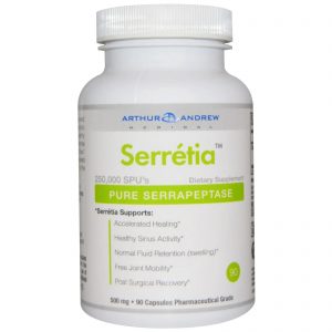 Serretia, Pure Serrapeptase, 500mg, 90 Capsules - Arthur Andrew Medical