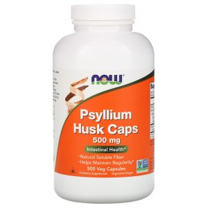 Psyllium Husk Caps 500mg, 500 Capsules - Now Foods