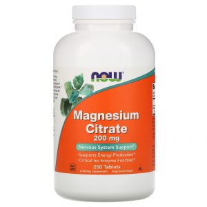 Magnesium Citrate, 200mg, 250 Tablets - Now Foods